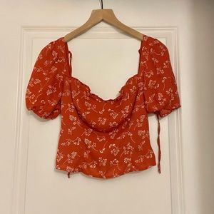 Abercrombie Size XS Puff-Sleeve Square neck Top